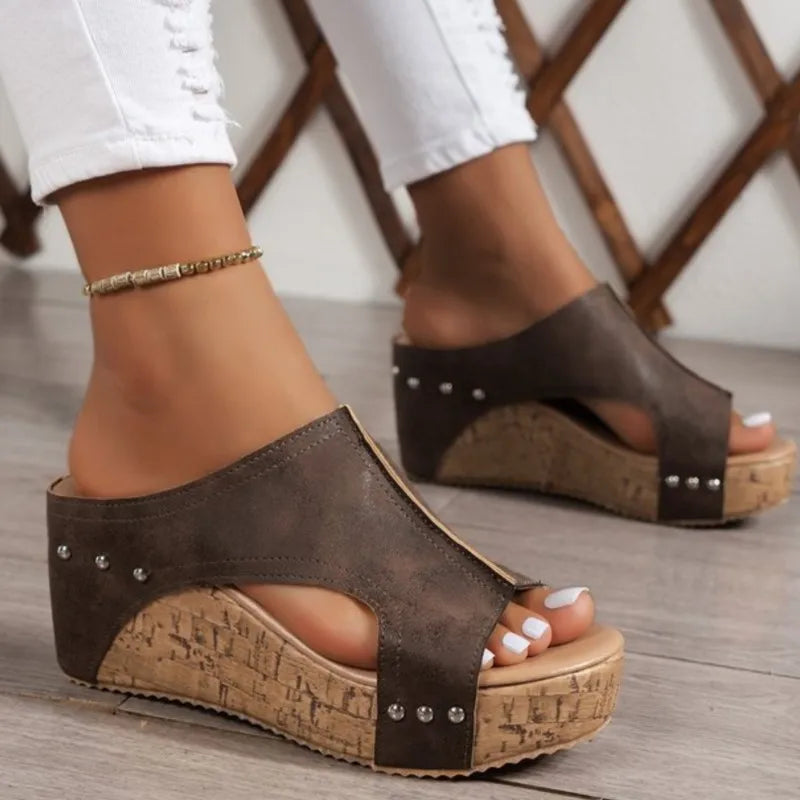 Sandals Shoes Women Summer Soft Women Shoe Slides Women's Sandals Wedge Shoes Woman Platform Heels Slippers Women Footwear