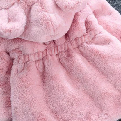 Winter Baby Kids Jacket For Girls Coats Faux Fur Thick Warm Snowsuit Hooded Parka Toddler Children Outerwear Clothing