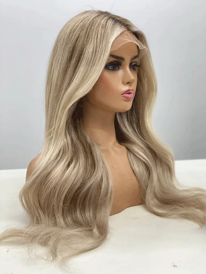Blonde balayage full lace wigs Synthetic hair wig custom wigs lace front wigs blonde wig handmade wig hd lace wigs glueless wigs