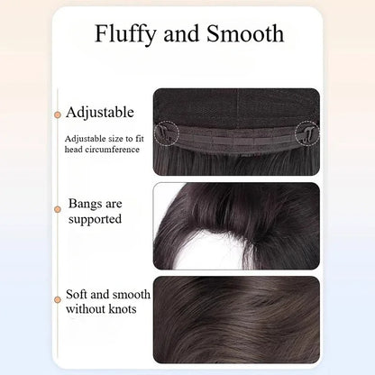 Wig Female Short Hair Natural Age Reduction Hair Tail Flanged Air Bangs Short Cosplay Wigs Synthetic Heat-resistant Fiber Wigs