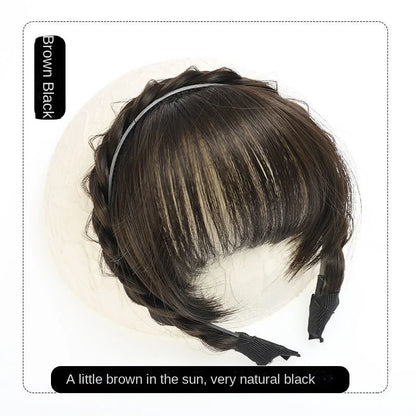 Wig Bangs Headband Synthetic Bangs Hair Extension Fake Fringe Natural Hair Clip on Hairpieces for Women Invisible Natural Clip
