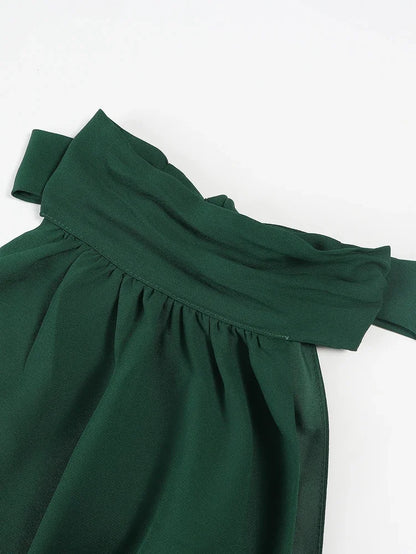 2025 Spring and Summer New Women's Casual Solid Colour Hanging Neck Sleeveless Wide-Leg Jumpsuit Best Choice for Summer
