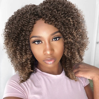 Curly Hair Wig Side Part Short Curly Hair Synthetic Hair Cosplay Femme Womens Wigs Sale Burgundy Side Part Black Wig
