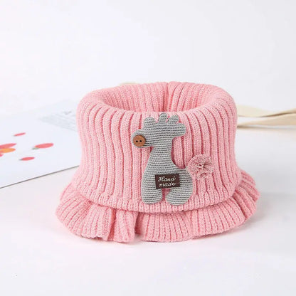 Baby Scarf Winter Neck Warmer for Kids Children Boys Girls Woolen Knitted Mustache Solid Warm Crochet Scarves Plaid Fashion Doll