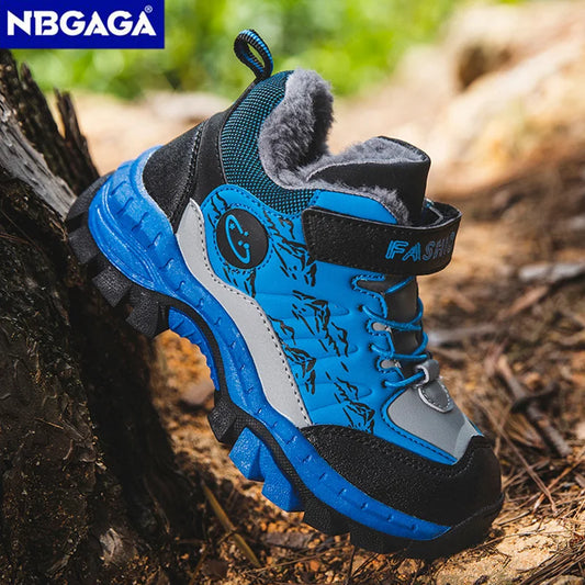 Winter Children's Casual Snow Ankle Boots Non-slip Outdoor Mountain Climbing Shoes Fashion Kids Waterproof Warm Sneakers