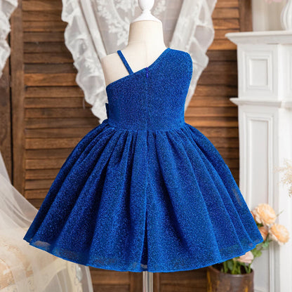 Elegant Party Dress for Girls Formal Evening Luxury Dress 2024 New Bow Sleeveless Princess Dresses Children Birthday Party Gown