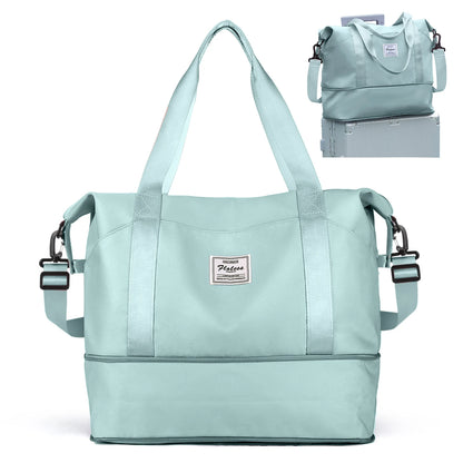 Expandable Travel Duffle Bag for Women Carry On, Weekender Overnight Shoulder Bag,Gym Tote Bag Wet Pocket Delivery Hospital Bag