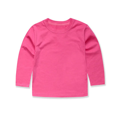 Boys T Shirts for Kids 2 to 3 4 5 6 7 8 9 10 11 12 13 14 Years 100% Cotton Spring Clothes Teenage Girls Tshirt Long Sleeve Tees