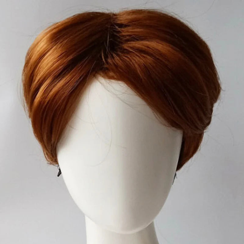 Fashion Men Synthetic Black Short Wig With Middle Parted Bang DIY Styling Wig for Men Daily Wear Toupee Hairpieces Straight Hair