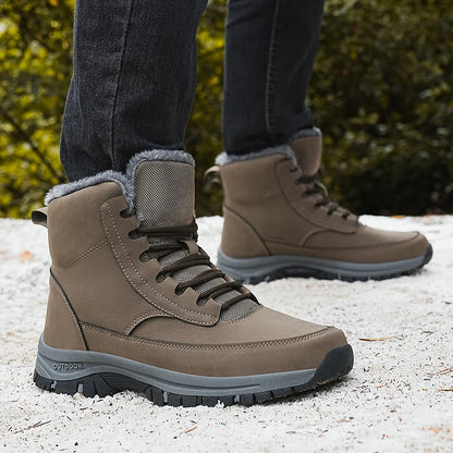 Winter Men Snow Boots For Men keep Winter Warm Fur Plus Retro hiking Boots Leisure Comfort Vintage Style mountain Boots Men shoe