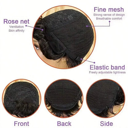 Short Curly Human Hair Wigs for Men Kinky Curly Hair Wigs for Man Short Pixie Cut Costume Male Wig Machine Made Wigs