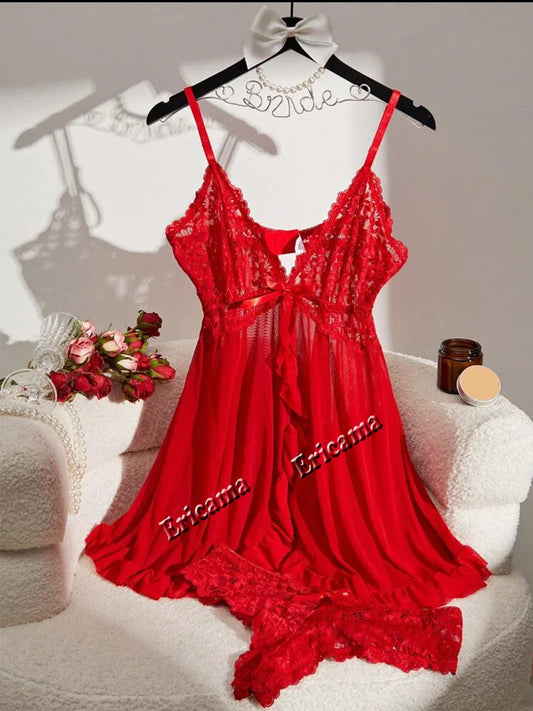 Women's Underwear Sexy Lingerie Set Erotic Bra Nightdress Sexy Lace Sleepwear Solid Slim Soft Dresses Erotic Sleepwear & Dresses