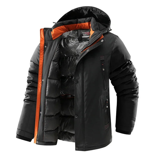 Clothing Winter Men Long Snow Hooded Man Mountain Ski Thermal Coats Men -30 Degree Parkas Thicken Windbreaker Down Padded Jacket