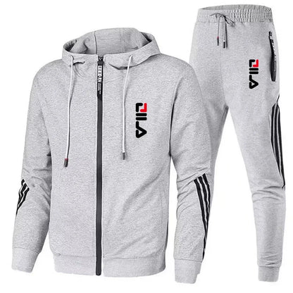 Men's sportswear set for spring and autumn 2025: sporty casual jacket + sport pants, jogging fashion and stylish sport outfit