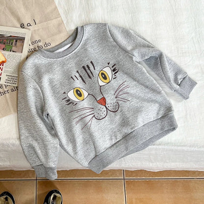2024 winter warm sweaters for girls fleece thicken kids sweatshirts cartoon tops toddler boys clothing