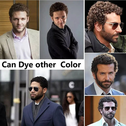 Short Curly Human Hair Wigs for Men Kinky Curly Hair Wigs for Man Short Pixie Cut Costume Male Wig Machine Made Wigs