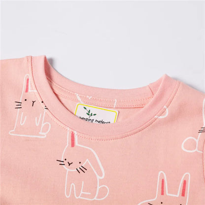 Jumping Meters Summer Princess Girls Dresses Animals Cats Party Birthday Frocks Children's Costume Dots Dress