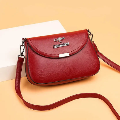 2024 New Fashionable Small Square Bag Middle Aged Mom and Grandma Shoulder Handbag Women Crossbody Soft Leather Texture Bag