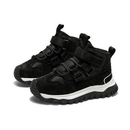Winter Children Shoes Black Boy Boots Warm Luxury Kids Outdoor Shoes Sports Sneaker PU Leather Non-slip Boys Ankle Boots