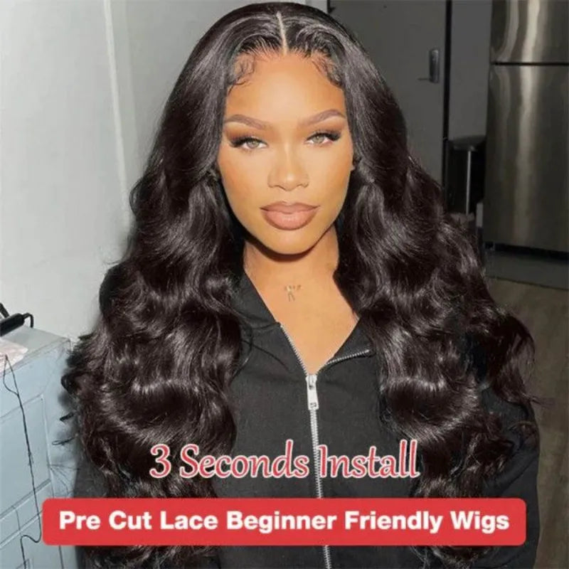 No Glue Ready To Wear Wigs Human Hair Body Wave 6X4 Pre Cut Lace Closure Wigs For Women Glueless Human Hair Wig
