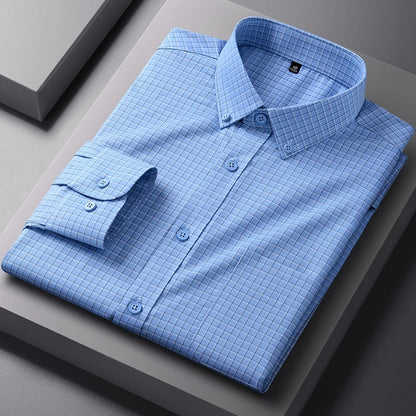 New Quality Anti-Wrinkle Men Shirt Long Sleeves Dress Shirts For Men Slim Fit Camisa Social Business Blouse White Shirt S-4XL