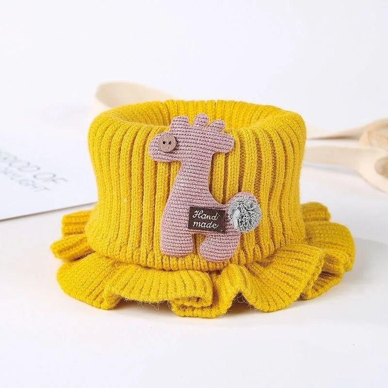 Baby Scarf Winter Neck Warmer for Kids Children Boys Girls Woolen Knitted Mustache Solid Warm Crochet Scarves Plaid Fashion Doll