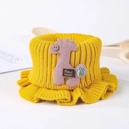 Baby Scarf Winter Neck Warmer for Kids Children Boys Girls Woolen Knitted Mustache Solid Warm Crochet Scarves Plaid Fashion Doll
