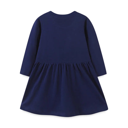 Jumping Meters 2-7T  Princess Girls Dresses Autumn Spring Animals Embroidery Cute Hot Selling Kids Dresses