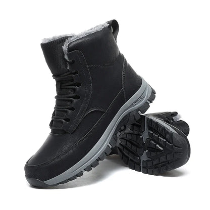 New Men Winter Snow Boots For Waterproof Leather Sneakers Super Warm Men's Boots Outdoor Male Hiking Boots Work Shoes Size 39-48