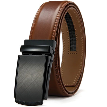 Mens Leather Belt Multiple Automatic Available Belts Leisure Fashion Ratchet Belts for Men Pants Waistband