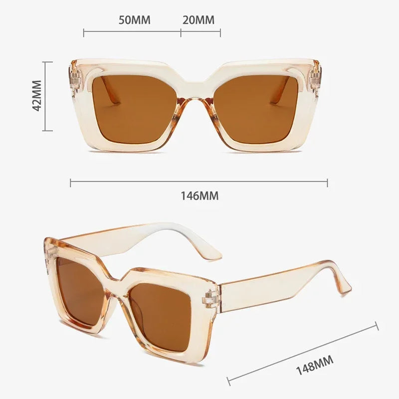 Fashion Vintage Large Frame Sunglasses Trendy Black Sunglasses for Men Women's Shades Sunglasses Travel UV400 Eye Protection