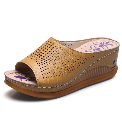Summer Women Sandals New Fashion Open Toe Retro Breathable Womens Sandals Wedge Slip On Female Women Orthopedic Sandal Footwear