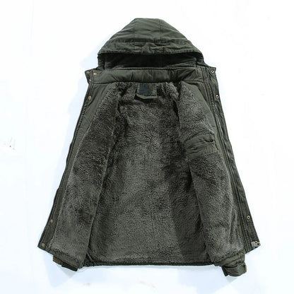2023 Winter Men Jackets Fleece Warm Winbreaker Cotton padded Jackets Male Thicken Military Thermal Hooded jackets Clothing