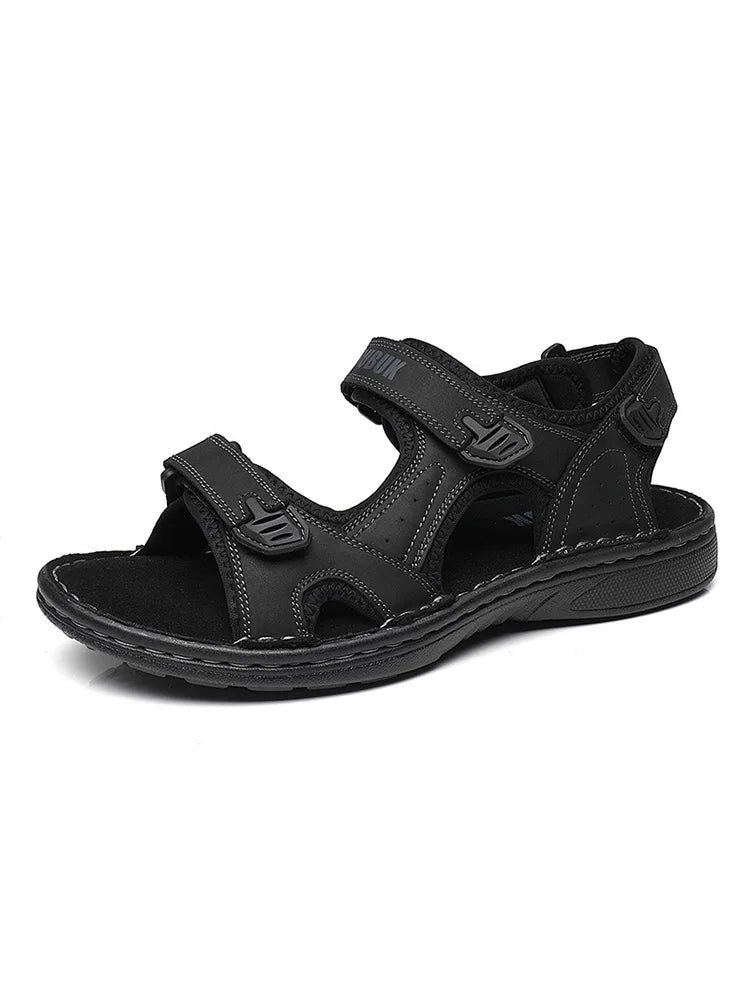 First-Layer Cowhide Men's Sports Sandals, Open-Toe Outdoor 防滑 Sandals, Casual Men's Shoes, Outdoor Fashion Beach Shoes, Li