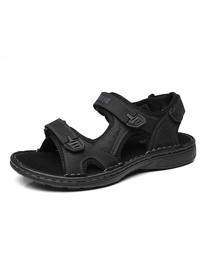 First-Layer Cowhide Men's Sports Sandals, Open-Toe Outdoor 防滑 Sandals, Casual Men's Shoes, Outdoor Fashion Beach Shoes, Li