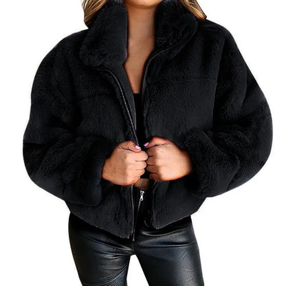 Autumn Winter Coat For Women 2025 New Elegant Teddy Bear Warm Thicken Fleece Faux Fur Coats Jacket Women Long Sleeve Outwear