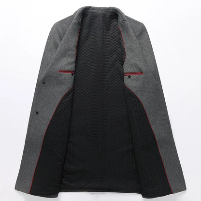 2024 new arrival long style winter jacket fashion High Quality Woolen Coat Men's Wool trench coat Men Dress Jacket Size M-4XL