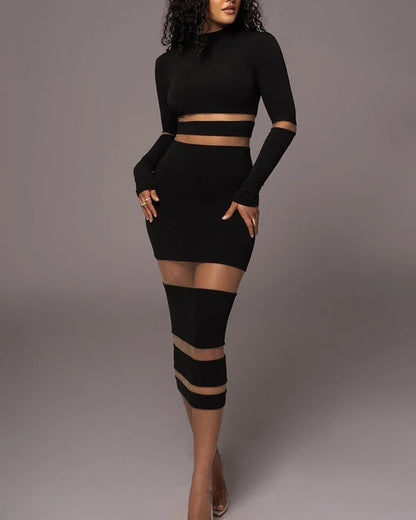 Evening Party Club Bodycon Maxi Dress for Women Spring Autumn Sexy Off Shoulder Lace Patch Long Sleeve Midi Dress