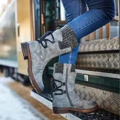Women Winter Mid-Calf Boots  Winter Shoes Ladies Fashion Snow Boots Shoes Thigh High Suede Warm Botas 2023