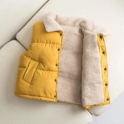 Winter Baby Kids Thick Vests Baby Girls Outerwear Plus Velvet Sleeveless Coats Boys Jackets Warm Coats Toddler Children Vest
