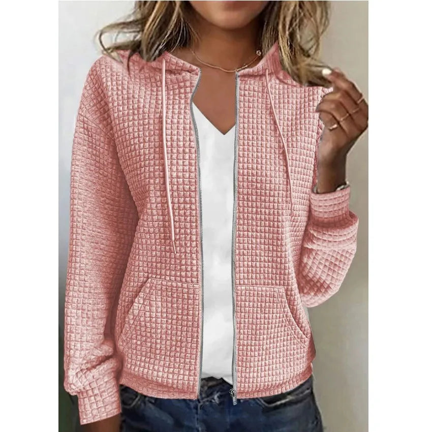 Women's Coats Zipper Hooded Cardigan Long Sleeve Sweater Jacket for Women