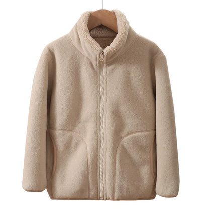 School Children's Winter Jacket Fleece Thick Warm Teenage Boys Girls Outerwear Windproof Casual Cozy Coats 18 19 20 Years Tops