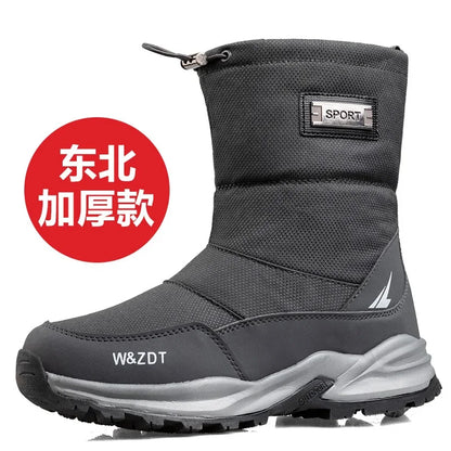 Men Boots 2025 Winter Shoes For Men Warm Snow Boots Mid-calf Men Warm Shoes Thick Plush Winter Boots For Men Women Cotton Shoes
