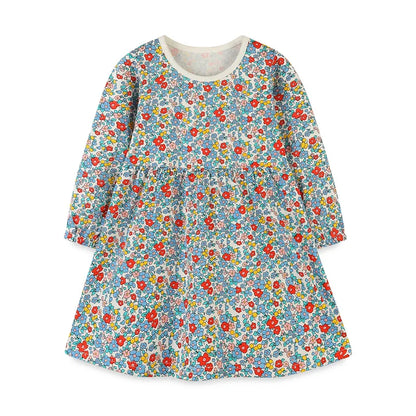 Jumping Meters 2-7T  Princess Girls Dresses Autumn Spring Animals Embroidery Cute Hot Selling Kids Dresses