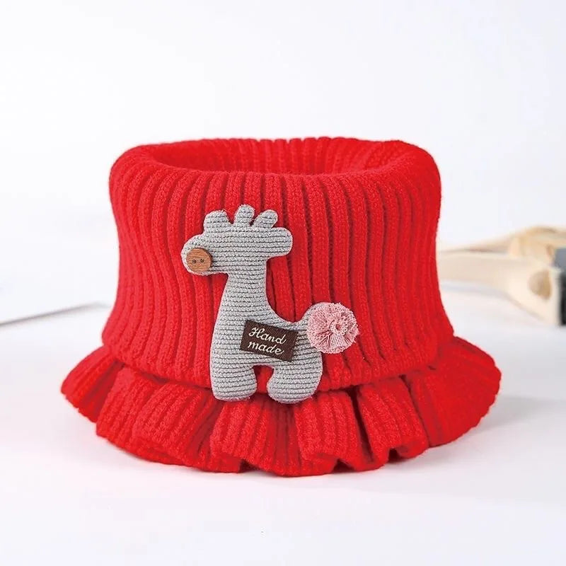Baby Scarf Winter Neck Warmer for Kids Children Boys Girls Woolen Knitted Mustache Solid Warm Crochet Scarves Plaid Fashion Doll