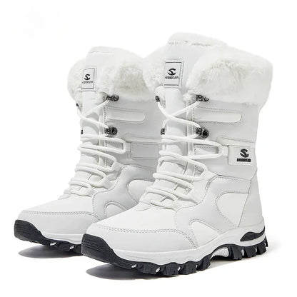 Winter Children's High Top Casual Snow Boots Boys And Girls Soft Bottom Non Slip Plush Thick Insulated Waterproof Cotton Shoes