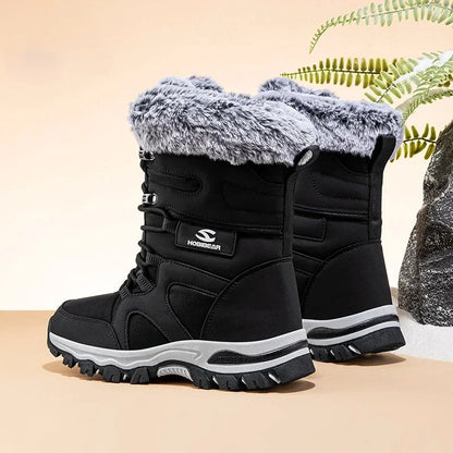 Winter Children's High Top Casual Snow Boots Boys And Girls Soft Bottom Non Slip Plush Thick Insulated Waterproof Cotton Shoes