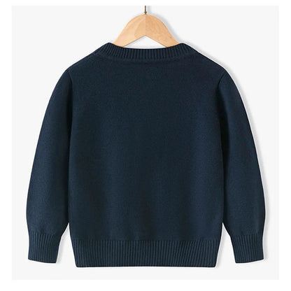 Winter Boys Knitted Sweaters Big Kids Clothes 2024 Autumn Children Cotton Pullover Teen Solid Knitwear Coats 2-12 Years