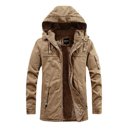 2023 Winter Men Jackets Fleece Warm Winbreaker Cotton padded Jackets Male Thicken Military Thermal Hooded jackets Clothing