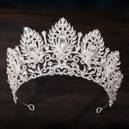 KMVEXO Baroque Queen Large Crystal Rhinestone AB Tiaras Crown Bridal Women Girl Wedding Diadem Princess Party Hair Dress Jewelry